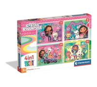 Clementoni Puzzle enfant Gabby's Dollhouse 4 en 1 – 3 ans et + – Jeu de société découverte