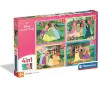 CLEMENTONI - Puzzle 4 en 1 - Princesses Disney