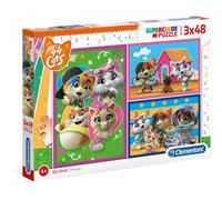 Clementoni Puzzle - 44 Cats 3 x 48 pièces
