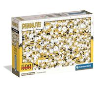 Clementoni - Puzzle 500 Pièces Impossible Snoopy - 14 Ans et + - Jeu de société défi Expert - Idée Cadeau