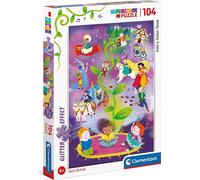 CLEMENTONI Puzzle à paillettes Fairy Time 104 pièces
