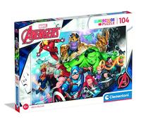Clementoni | Puzzle Avengers 104 Pièces pour Enfants 6-8 Ans | Supercolor |Recyclé | 48,5×33,5 cm | Motricité, Observation & Logique | Cadeau Éducatif Marvel | Jeu de Societé