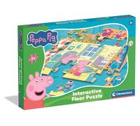 Clementoni Puzzle de sol Quiz Peppa Pig – Interactif avec stylo, 24 pièces, 62×42 cm