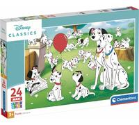 Clementoni - Disney Classique - Les 101 Dalmatiens - Puzzle de 24 Maxi Pièces - Jeu de Patience et de Réflexion - Format Paysage - Image Net - 62 x 42 Cm - pour Enfants À Partir de 3 Ans