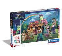 Clementoni | Puzzle Disney Encanto 104 Pièces - Supercolor pour Enfants 6 Ans+ | Format 37,9×26,9 Cm | Activité Éducative Maison | Famille Madrigal Enchantée | Recyclé | Jeu de Société