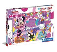Clementoni | Puzzle Disney Minnie Supercolor 104 Pièces - pour Enfants 6 À 8 Ans | Format 48,5×33,5 Cm | Jeu Observation Et Motricité | Activité Calme À Faire en Famille | Cadeau Jeu de Société
