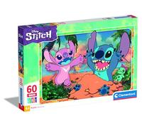 Clementoni | Puzzle Disney Stitch 60 Maxi Pièces pour Enfants 4 Ans+ | Supercolor | 62 x 42 cm | Activité Motricité Observation | Jeu Éducatif Éco-Conçu | Ideé Cadeau | Jeu de Societé