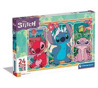 Clementoni | Puzzle Disney Stitch - Maxi 24 Pièces pour Enfants 3 Ans+ | Format 62 x 42 cm | Supercolor | Développement Observation et Motricité | Carton Recyclé | Pièces Solides