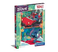 Clementoni | Puzzle Disney Stitch Supercolor pour Enfants 6 Ans+ | 104 Pièces | Motricité Observation | Illustrations Stitch et Scrump | Jeu Calme et Éducatif | Carton Recyclé | Pièces Remplaçables