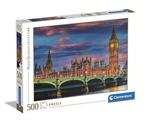 Clementoni- Puzzle El Parlamento de Londres 500pzs Does Not Apply Collection The London Parliament 500 pièces, Ville 500-fabriqué en Italie, Adulte, 35112, Multicolore, Medium