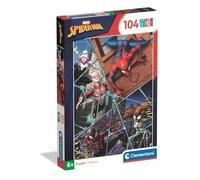Clementoni - Puzzle pour enfants 104 pièces Supercolor, pour enfants 6+ ans, illustration avec personnages de carton et dessin animé de Spider Man Marvel, idée cadeau, fabriquée en Italie, 38 x 27 cm,