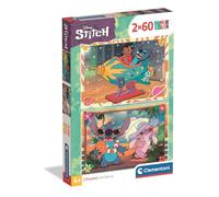 Puzzle 2x60 pièces Stitch, Pour enfants à partir de 3 ans, Thème dessins animés, CLEMENTONI
