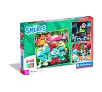 Clementoni - Puzzle Enfant 3X48 Pièces Smurfs Puffi-Fabriqué en Italie, 25792