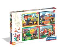 Clementoni - Puzzle Enfant 4In1 (72 Pièces) Busy at Work - Fabriqué en Italie, 21741