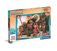 Clementoni - Puzzle Enfant 6 Ans - Disney Vaiana 2-104 Pièces, Supercolor, Fabriqué en Italie