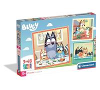 Clementoni - Puzzle Enfant Bluey 3x48 Pièces - 5 Ans et + - Jeu de société progressif - Idée Cadeau