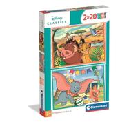 Clementoni - Puzzle Enfant Disney Classic 2x20 Pièces - 3 Ans et + - Jeu de société évolutif - Idée Cadeau