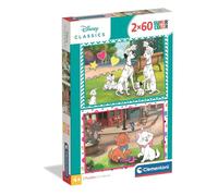 Clementoni – Puzzle enfant Disney Classic – 2x60 pièces – 4 ans+ – Jeu évolutif – Idée cadeau
