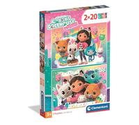 Clementoni - Puzzle Enfant Gabby’s Dollhouse 2x20 Pièces - 3 Ans et + - Jeu de société coloré - Idée Cadeau
