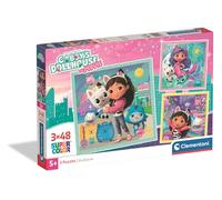 Clementoni - Puzzle Enfant Gabby’s Dollhouse 3x48 Pièces - 5 Ans et + - Jeu de société ludique - Idée Cadeau