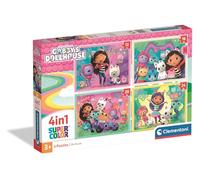 Clementoni Puzzle enfant Gabby's Dollhouse 4 en 1 – 3 ans et + – Jeu de société découverte