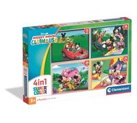 Clementoni - Puzzle Enfant Mickey Mouse 4 en 1 - 3 Ans et + - Jeu de société Premier âge - Idée Cadeau