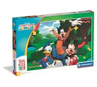 Clementoni - Puzzle Enfant Mickey Mouse Maxi 104 Pièces - 4 Ans et + - Jeu de société ludique, héros Disney - Idée Cadeau