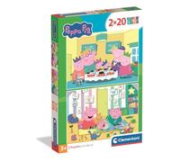 Clementoni - Puzzle Enfant Peppa Pig 2x20 Pièces - 3 Ans et + - Jeu de société Double Image - Idée Cadeau