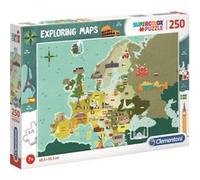 Clementoni puzzle Exploring Maps: Monuments 250 pièces Multicolore G