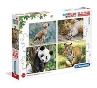 Clementoni - Puzzle Supercolor Wildlife 21409 - Bébés animaux - 20+60+100+180 pièces - Multicolore