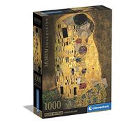 Clementoni | Puzzle Gustav Klimt The Kiss 1000 Pièces pour Adultes 18 Ans+ | Art Nouveau Doré | Poster Inclus à Encadrer | Recyclé FSC | Idée Cadeau Adulte| Décoration Intérieure