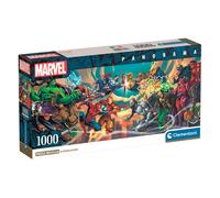 Clementoni – Puzzle 1000 pièces pour adultes Panorama Marvel Heroes Vs Villa – Fabriqué en Italie