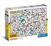 Clementoni | Puzzle Impossible Peanuts pour Adultes 18 Ans+ | 1000 Pièces | Scène Snoopy Répétitive avec Poster | Activité Cognitive et Visuelle Complexe | Matériaux Recyclés | Ideé Cadeau