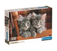 Clementoni – Puzzle pour adultes HQC Kittens Compact Box, 500 pièces, Fabriqué en Italie, 35580