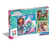 Clementoni | Puzzle La Maison Magique de Gabby pour Enfants 5 Ans+ | 3x48 Pièces | Jeu de Société| Scènes Netflix | 32x22 cm | Observation Logique et Motricité | Idée Cadeau Éco-Conçu