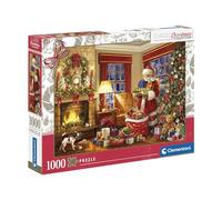 Clementoni - Puzzle La Visite du Père Noël de 1000 pièces - Designs Tendances, Une Impression de Qualité - Stimule Le Sens de la Logique et la Motricité Fine - Dès 14 Ans - Fabriqué en Italie