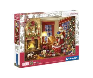 Clementoni - Puzzle La Visite du Père Noël de 1000 pièces - Designs Tendances, Une Impression de Qualité - Stimule Le Sens de la Logique et la Motricité Fine - Dès 14 Ans - Fabriqué en Italie