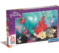 Clementoni- Disney Princess Little Mermaid Supercolor Mermaid-24 Maxi Pièces, Enfants 3 Ans, Puzzle Dessin Animé-Fabriqué en Italie, 24243