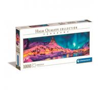 Clementoni Puzzle panoramique Couleurs de la Nuit sur les Îles Lofoten - 1000 pièces 98 x 33 cm