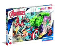 Clementoni | Puzzle Marvel Avengers pour Enfants 7-9 Ans | 180 Pièces | Puzzle SuperColor avec Hulk, Iron Man, Captain America | Héros Marvel Officiels | Activité Éducative | Dimensions 48,5 x 33,5 cm