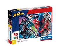 Clementoni | Puzzle Marvel Spider-Man 60 Pièces - Supercolor pour Enfants 4 Ans+ | Format 33,5×23,5 Cm | Activité Éducative Maison | Héros Spider-Verse | Recyclé | Jeu de Société