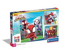 Clementoni | Puzzle Marvel Spidey & His Amazing Friends pour Enfant 5 Ans+ | 3×48 Pièces | Puzzle Supercolor Marvel | 32×22 cm | Motricité, Logique, Observation | Activité Éducative | Jeu de Societé