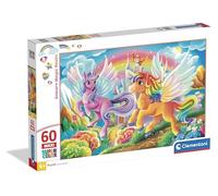 Clementoni | Puzzle Maxi Licornes Magiques pour Enfants 4 Ans+ | 60 Grandes Pièces | Dimensions 62 x 42 cm | Développement Logique et Manuel | Activité sans écran | Idée Cadeau Enfant