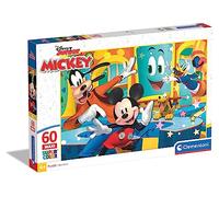 Clementoni- Puzzle Maxi Mickey Disney 60pzs Does Not Apply Supercolor Mickey-60 pièces, 3 Ans Enfant Dessin animé, fabriqué en Italie, 26473, Multicolore, Medium