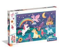 Clementoni | Puzzle Maxi Nuit des Licornes pour Enfants 6 Ans+ | 104 Grandes Pièces | Dimensions 62 x 42 cm | Développement Logique et Manuel | Activité sans écran | Idée Cadeau Enfant