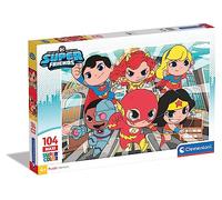 Clementoni- Puzzle Maxi Suprefriends DC Comics 104pzs Does Not Apply Supercolor friends-104 pièces, 4 Ans Enfant Dessin animé, Super héros-fabriqué en Italie, 25720, Multicolore, Medium