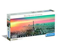 Clementoni | Puzzle Paris 1000 Pièces pour Adulte | Panorama Ville Européenne 98 x 33 cm | Poster Inclus | Matériaux Recyclés | Jeu Relaxant Détente Collection