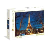 Clementoni | Puzzle Paris pour Adultes 14 Ans+ | 2000 Pièces | Vue Nocturne Tour Eiffel | Format 97,5 x 66,8 cm | Haute Définition | Carton Recyclé | Service Pièces Manquantes | Scène Parisienne