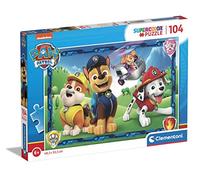 Clementoni | Puzzle Paw Patrol Supercolor pour Enfants 6 Ans+ | 104 Pièces | 38 x 27 cm | Développement Cognitif et Coordination | Personnages Chase Rubble Marshall Skye | Jeu sans Ecran