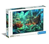 Clementoni - Puzzle Pirates Battle - 6000 Pièces - Paysage - Illustration d'une Scène sur la Mer - Encastrements Faciles - Matériaux Recyclés - pour Adultes